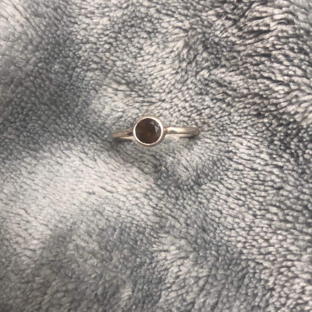 Simple Small Brown Stone Silver 925 - image 3